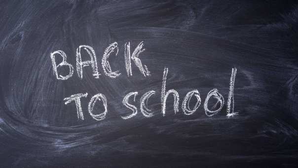 Back to School - schoolbord met tekst