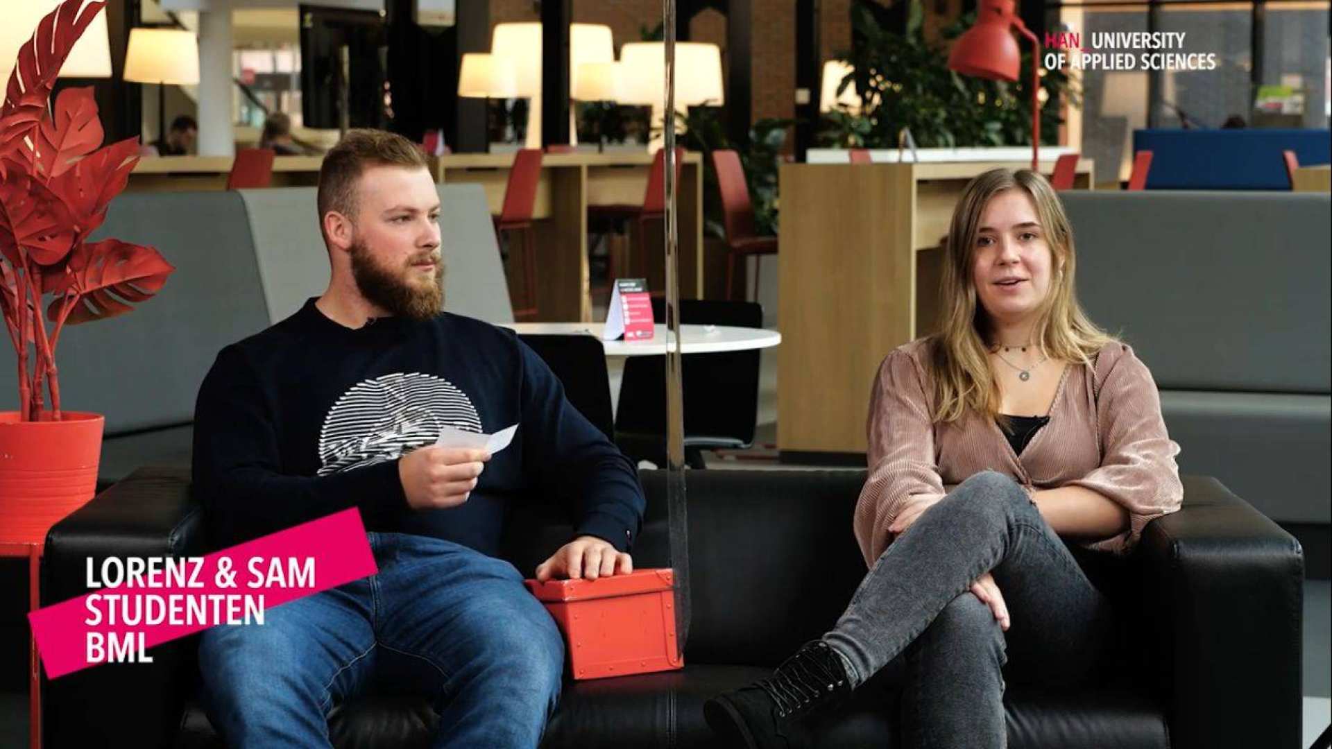 van de bankvideo voor BML met de vraag Waarom heb je deze studie gekozen?