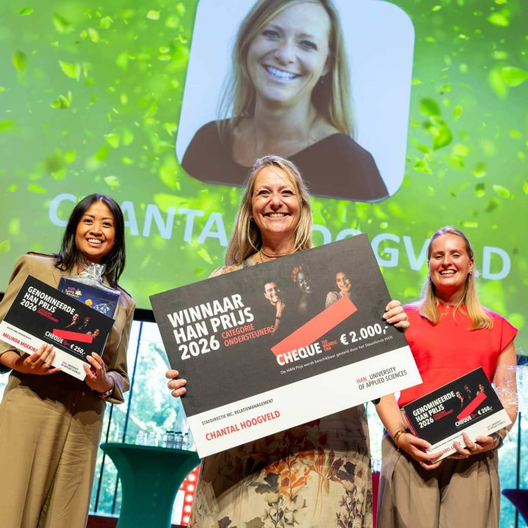 Chantal Hoogveld, winnaar HAN prijs in de categorie ondersteuner
