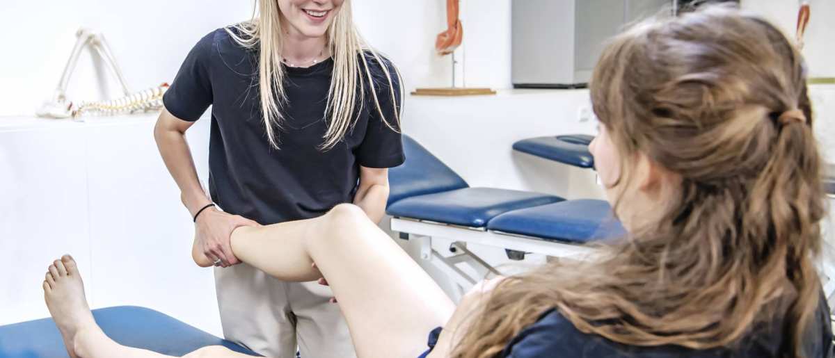 Fysiotherapie, K33 b1, student, oefening, been, behandelbank