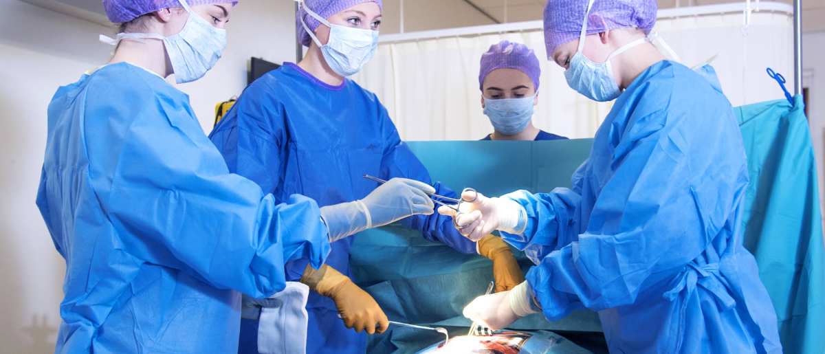 Hulpverlening studenten oefenen operatie zonder docent