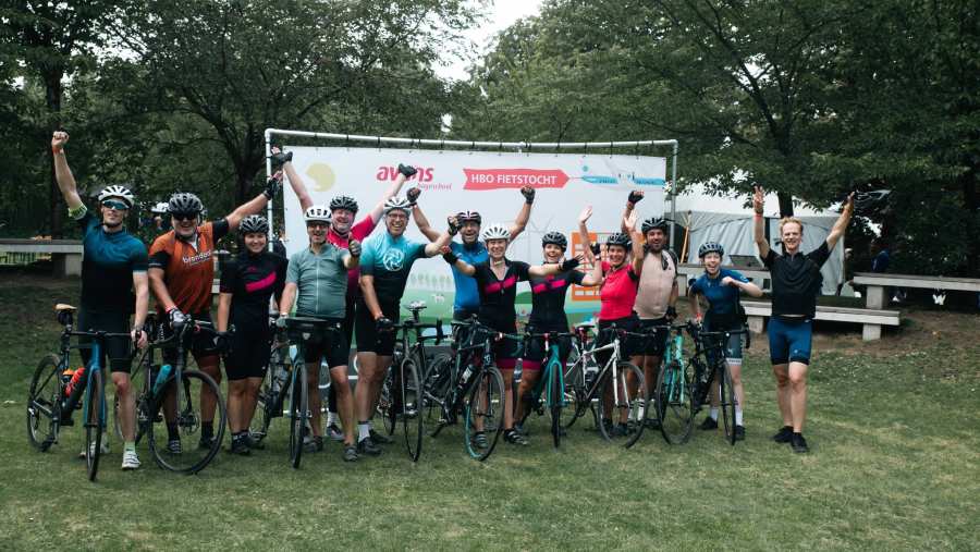 Groep bij hbo fietstocht