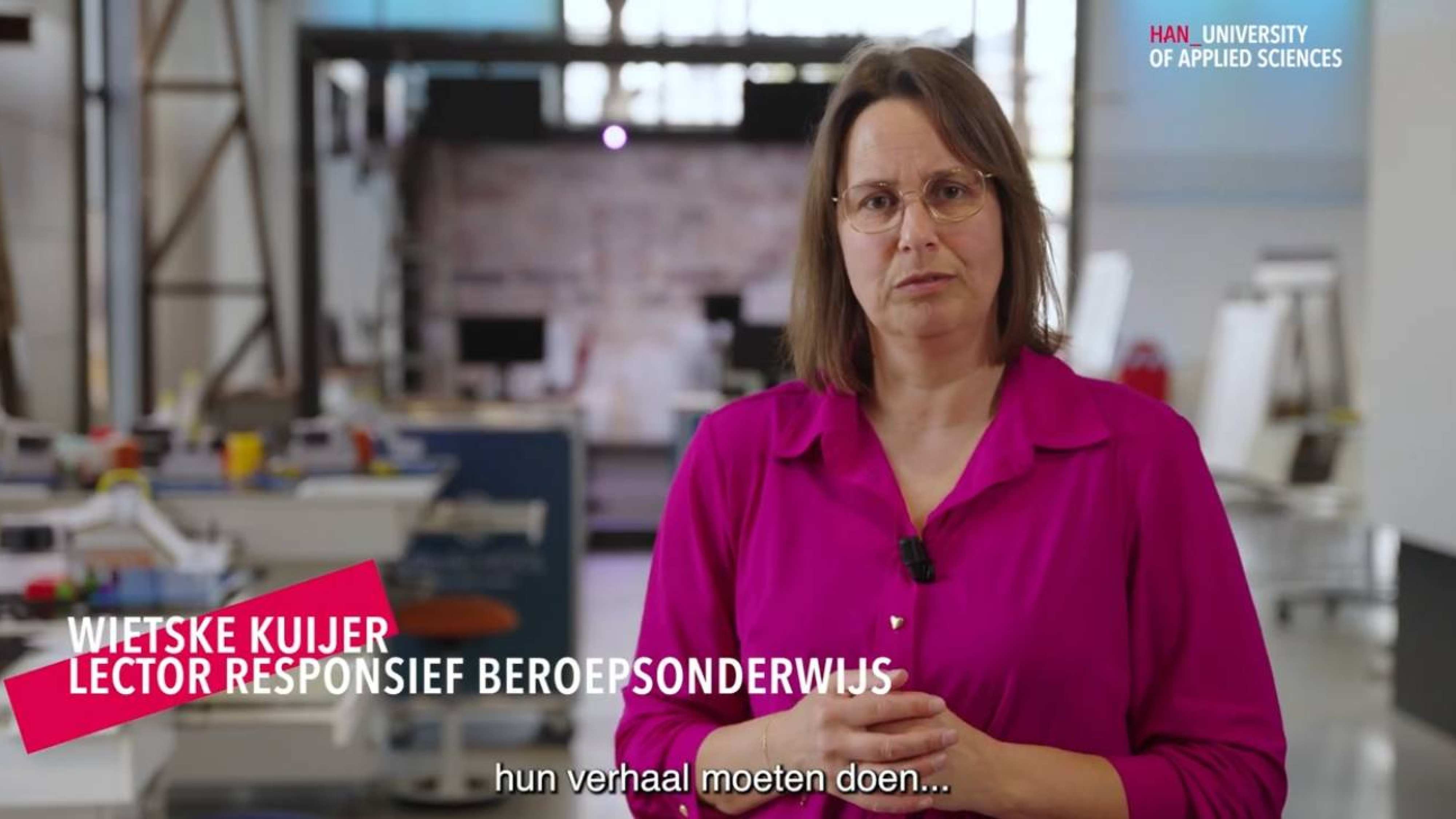 Videostill voor Wietske Kuijer lectoraat Responsief Beroepsonderwijs