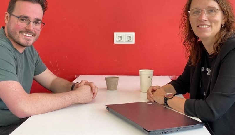 Student Thorsten en studiebegeleider Tamara