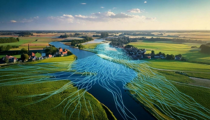 AI-beeld Nederlands landschap