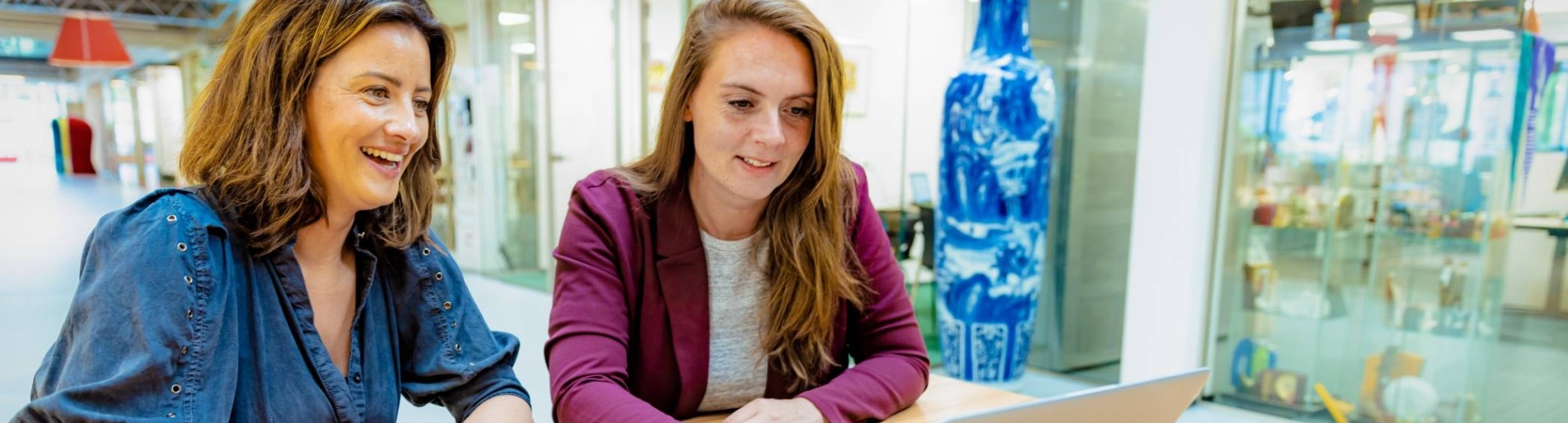 Bedrijfskunde deeltijd, studeren, samenwerken, laptop, hal, Ruitenberglaan 31, 2022