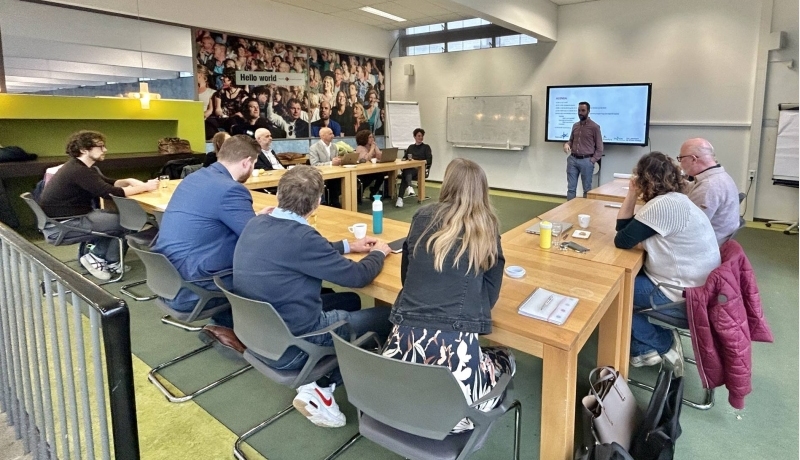 Foto tijdens de eerste DEMAND meet up tussen HAN, Saxion en Fontys.