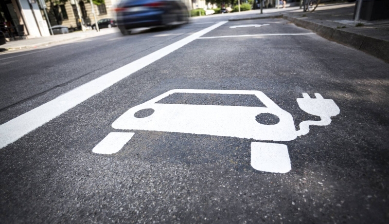 Parkeersymbool elektrische auto