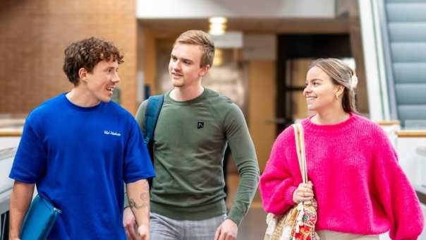 Studenten met laptop en boeken in leslokaal