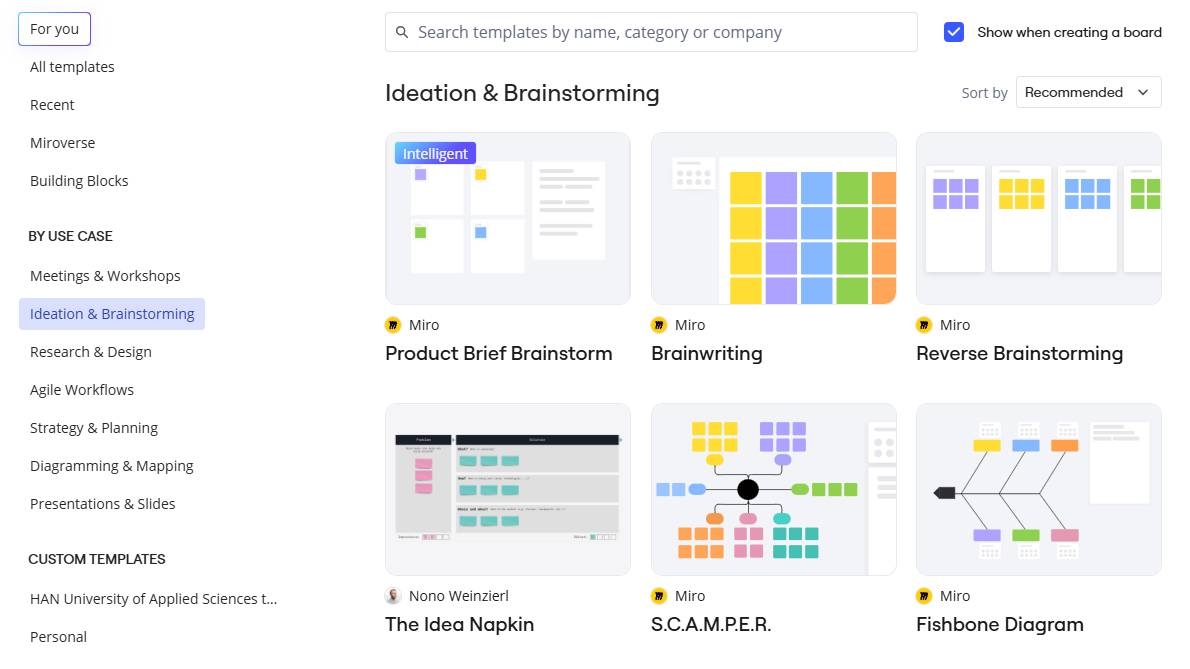 Brainstorm: Templates