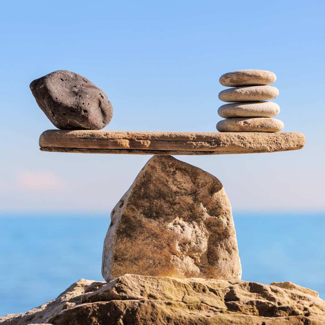 Stenen in balans als beeldmerk van de activiteitenweger.