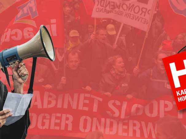 foto bij nieuwsbericht over staking tegen bezuinigingen in het hoger onderwijs